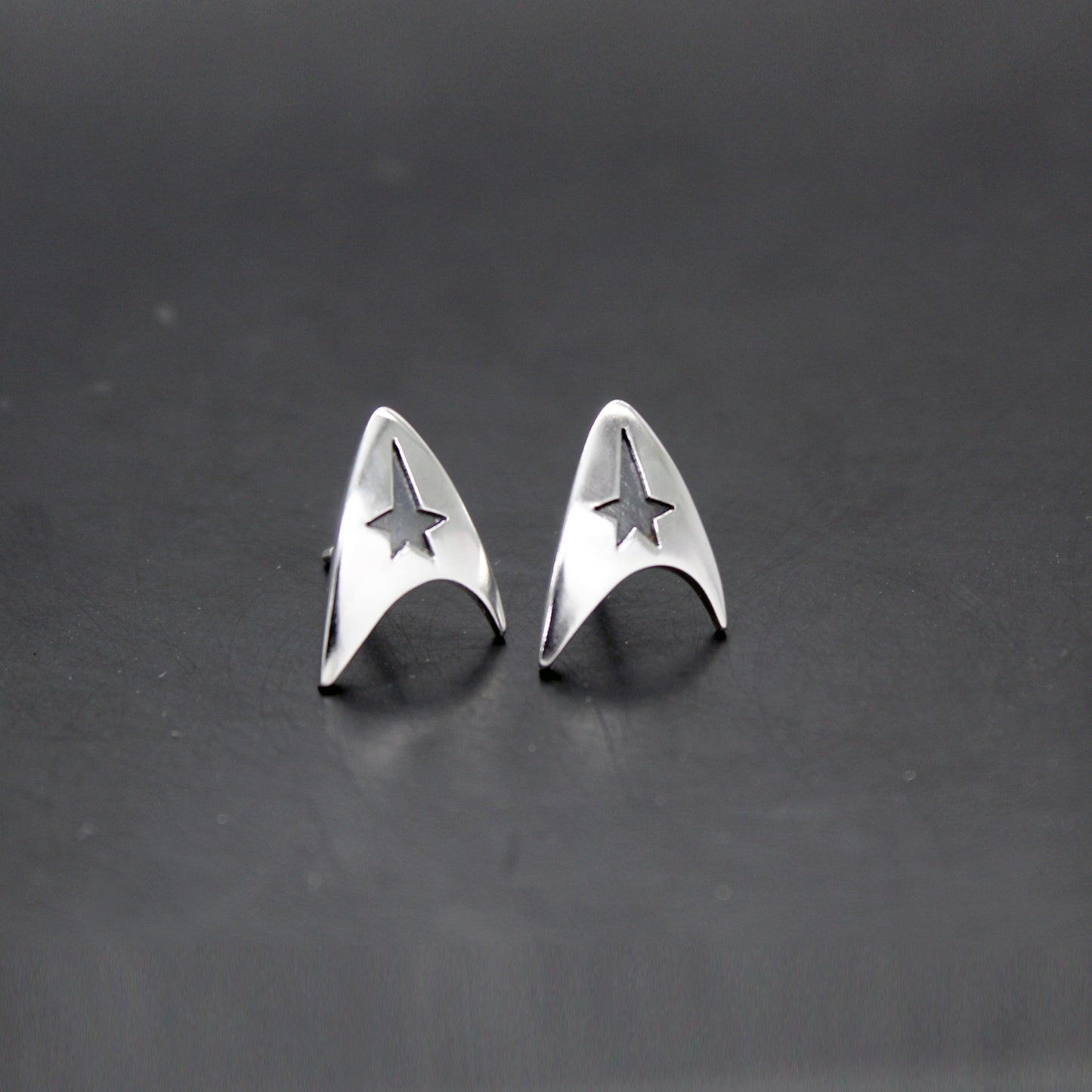 Starfleet Delta Badge, Star Trek 925 Silver Earrings