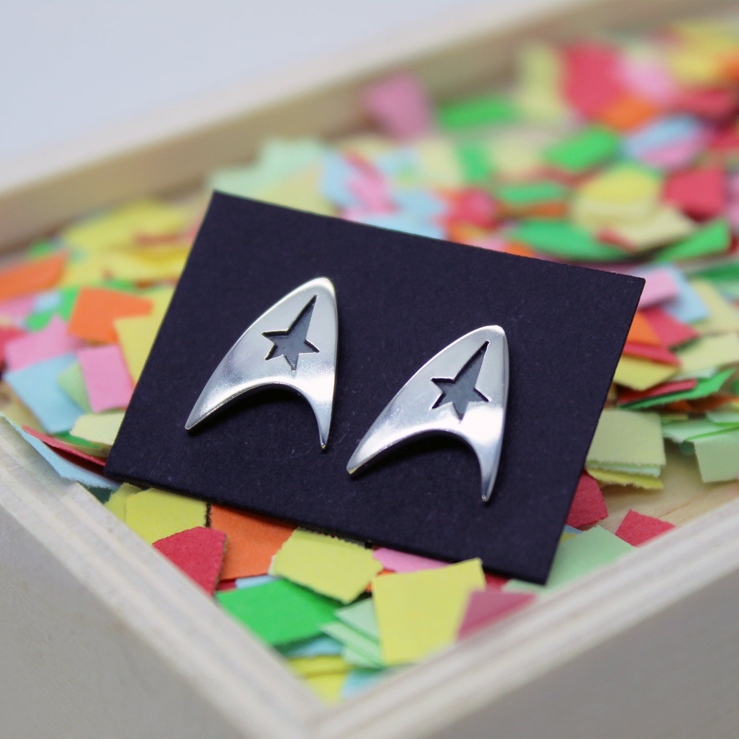 Starfleet Delta Badge, Star Trek 925 Silver Earrings