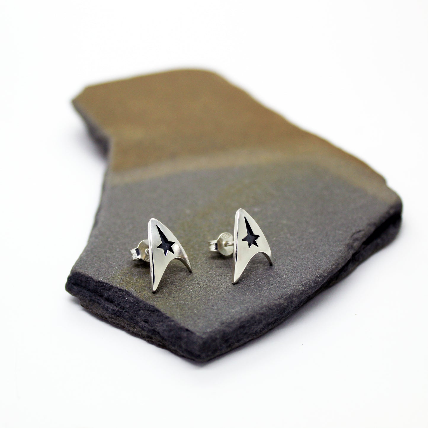 Starfleet Delta Badge, Star Trek 925 Silver Earrings