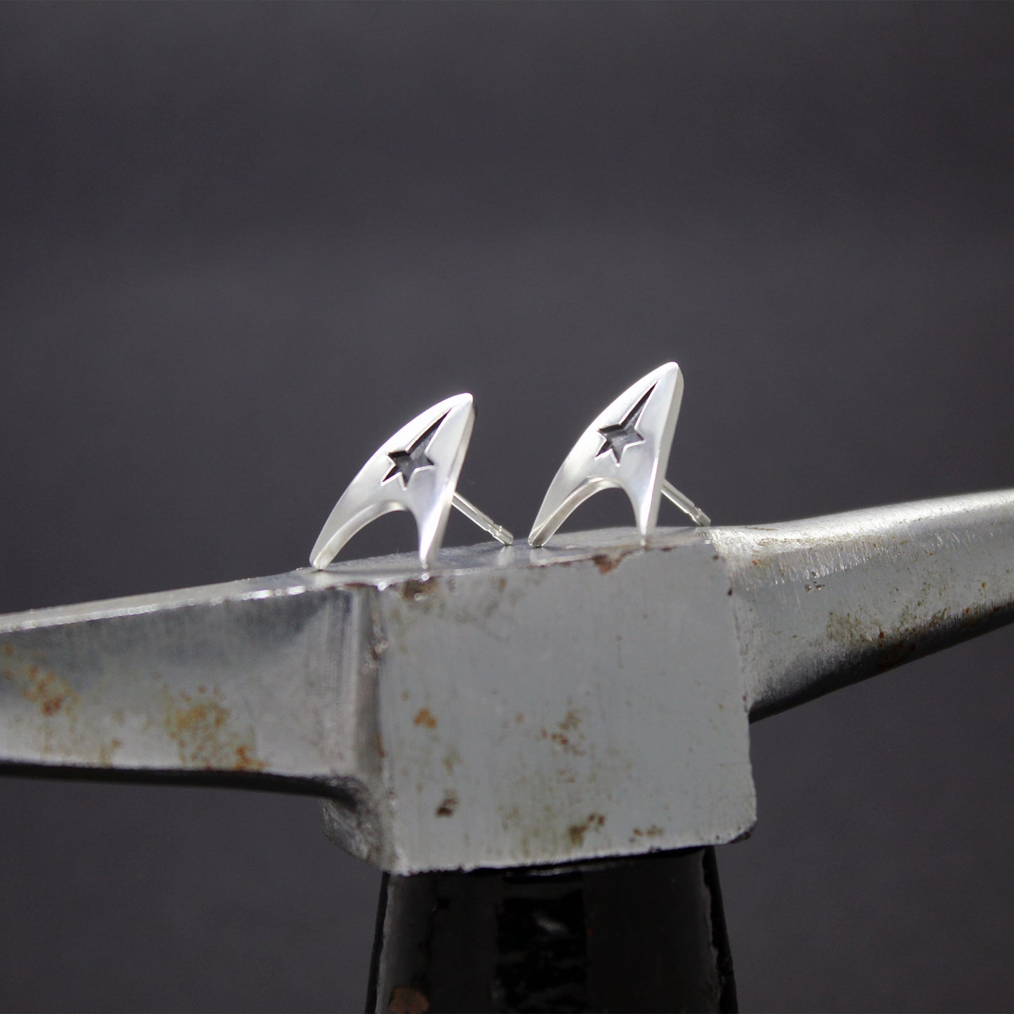 Starfleet Delta Badge, Star Trek 925 Silver Earrings