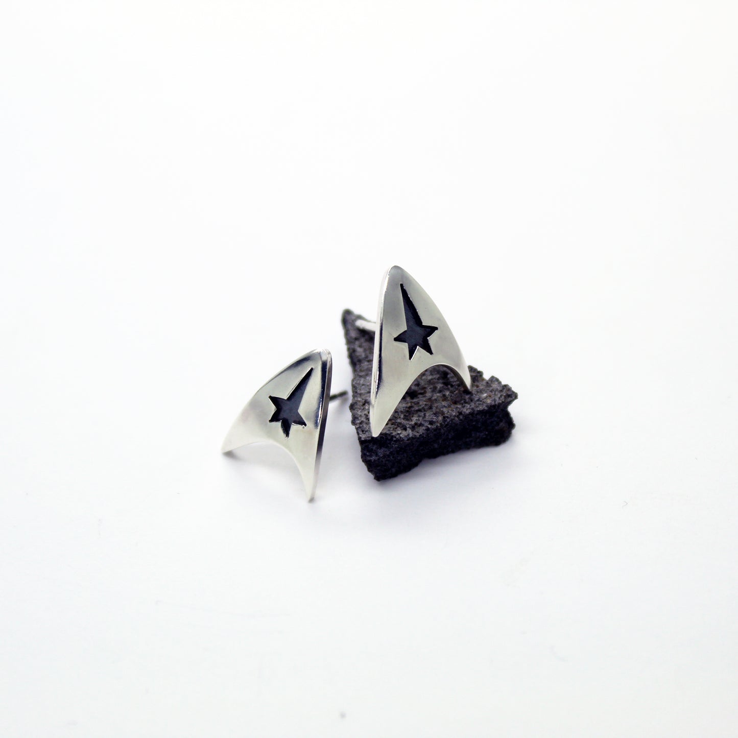 Starfleet Delta Badge, Star Trek 925 Silver Earrings