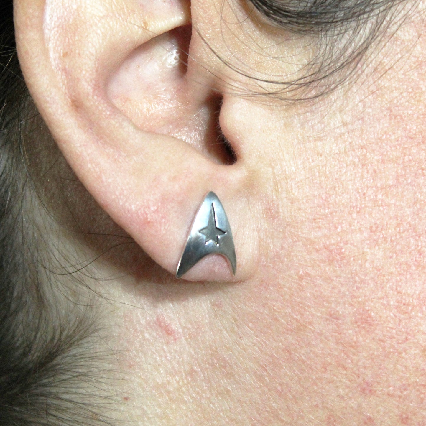 Starfleet Delta Badge, Star Trek 925 Silver Earrings