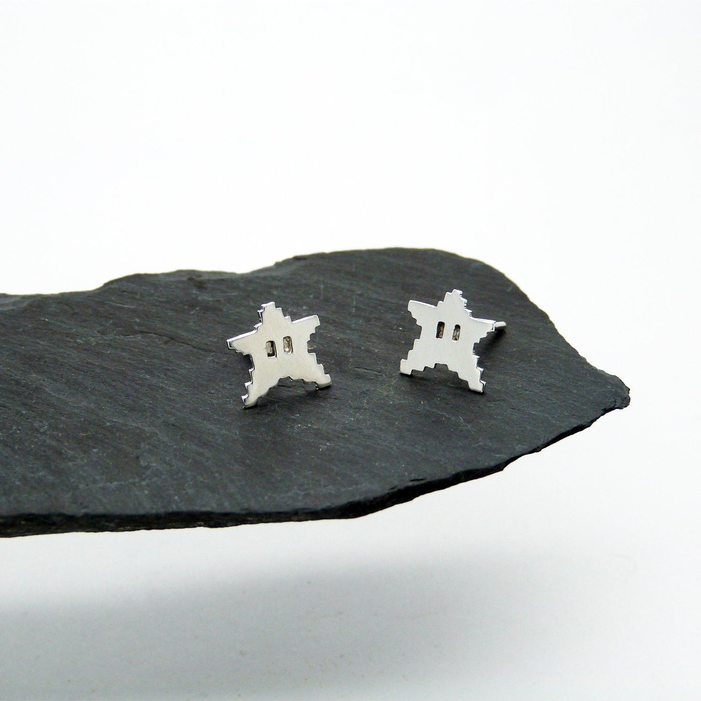 Pendientes 8bits Estrellas de plata 925