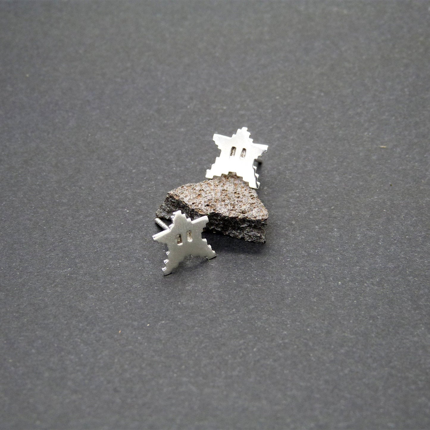 Pendientes 8bits Estrellas de plata 925