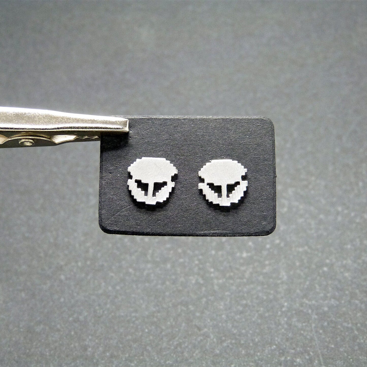 925 silver 8-bit fire flower earrings