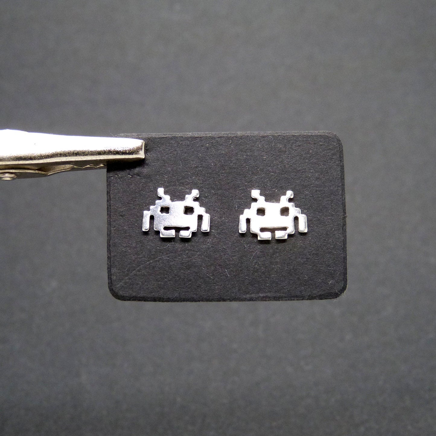 Pendientes Space Invaders Aliens 8 bits de plata 925