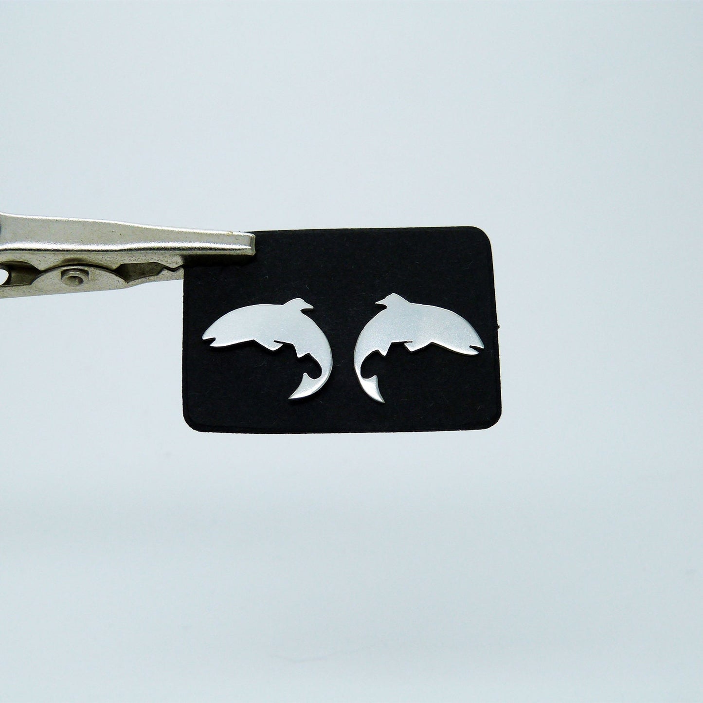 Small 925 silver trout earrings