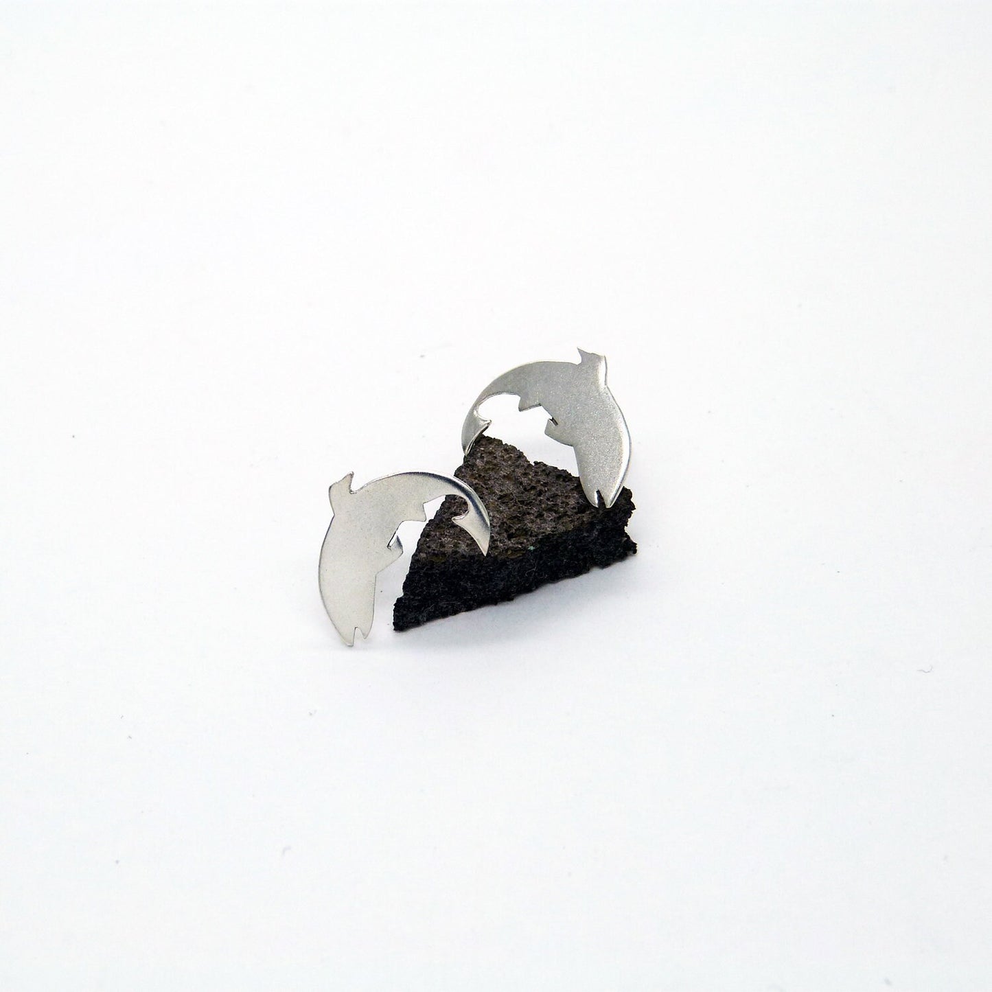 Small 925 silver trout earrings