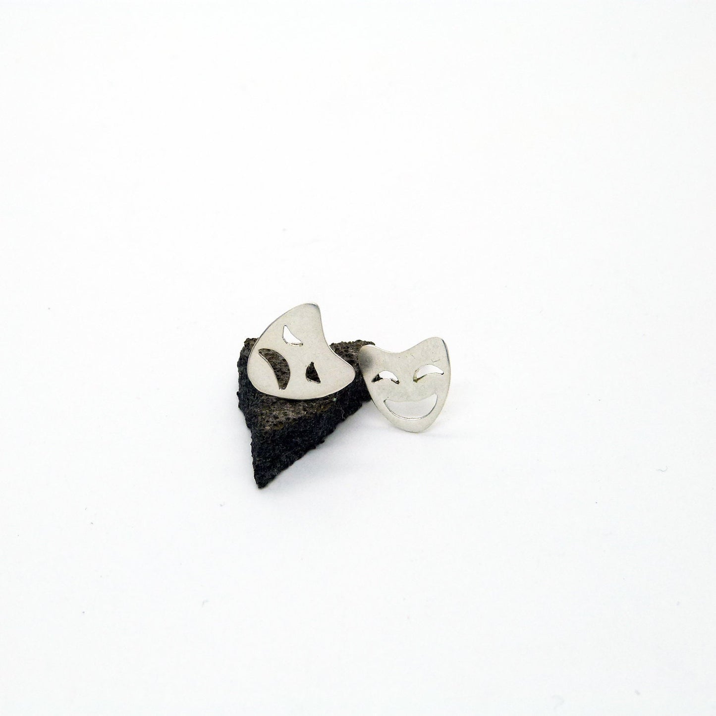 925 silver Masks of Tragedy earrings