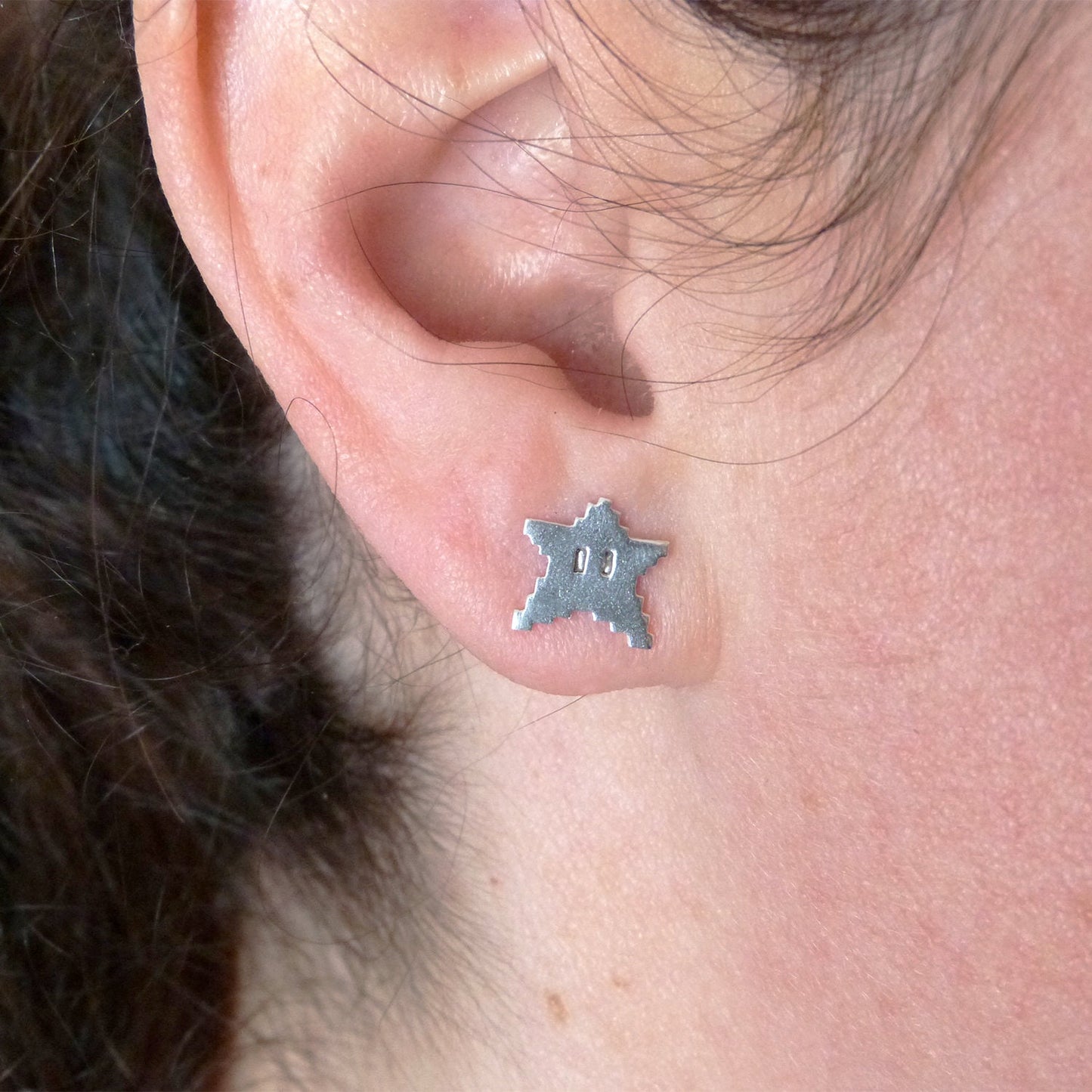 Pendientes 8bits Estrellas de plata 925