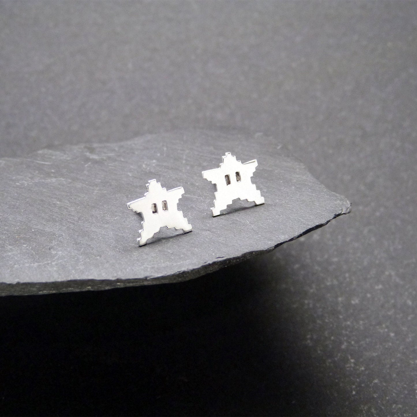 Pendientes 8bits Estrellas de plata 925
