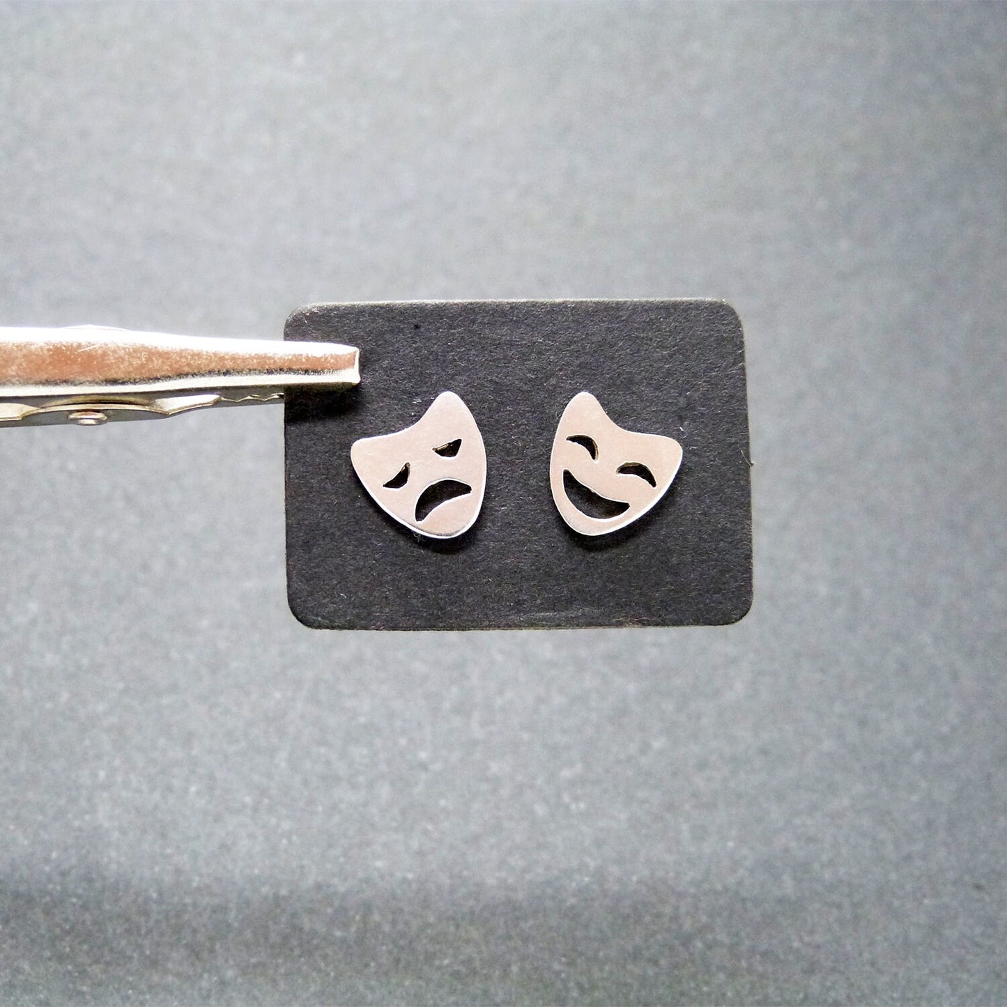 925 silver Masks of Tragedy earrings