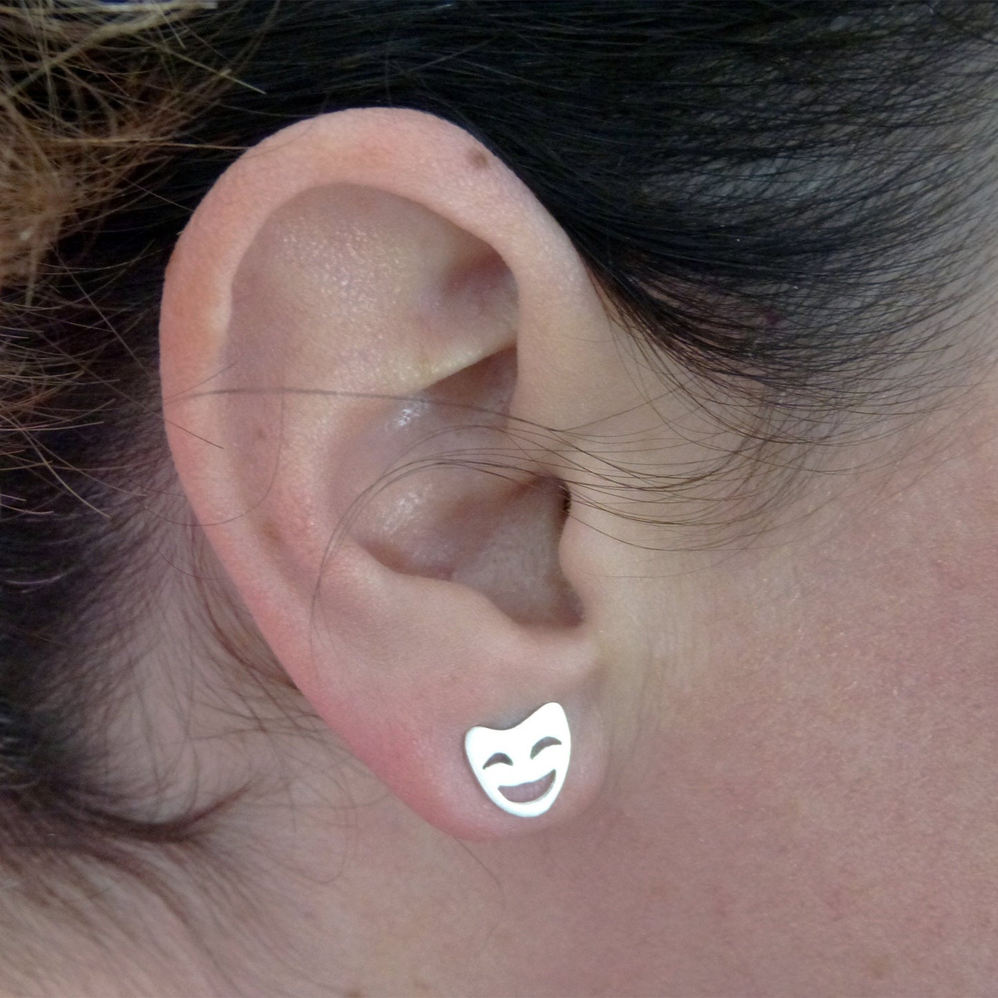 925 silver Masks of Tragedy earrings