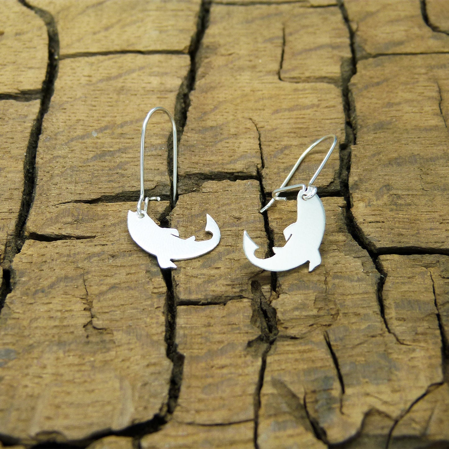 925 silver pendant trout earrings