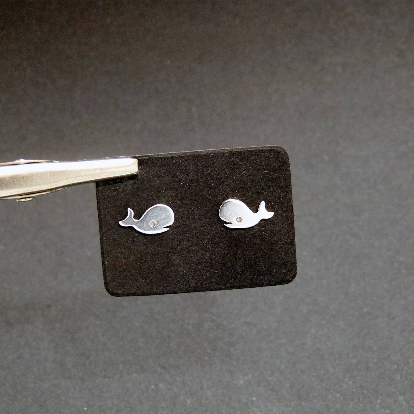 925 silver whale earrings