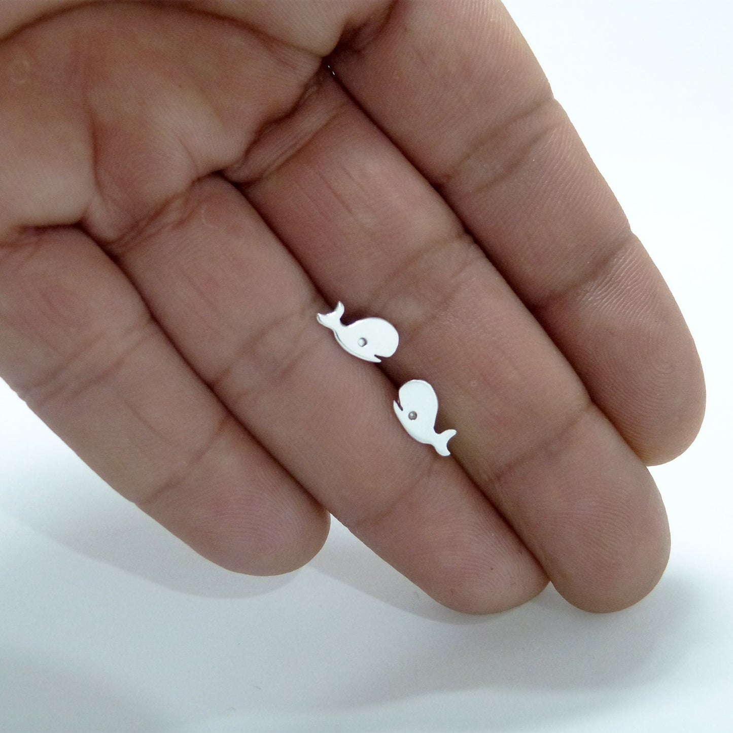 925 silver whale earrings