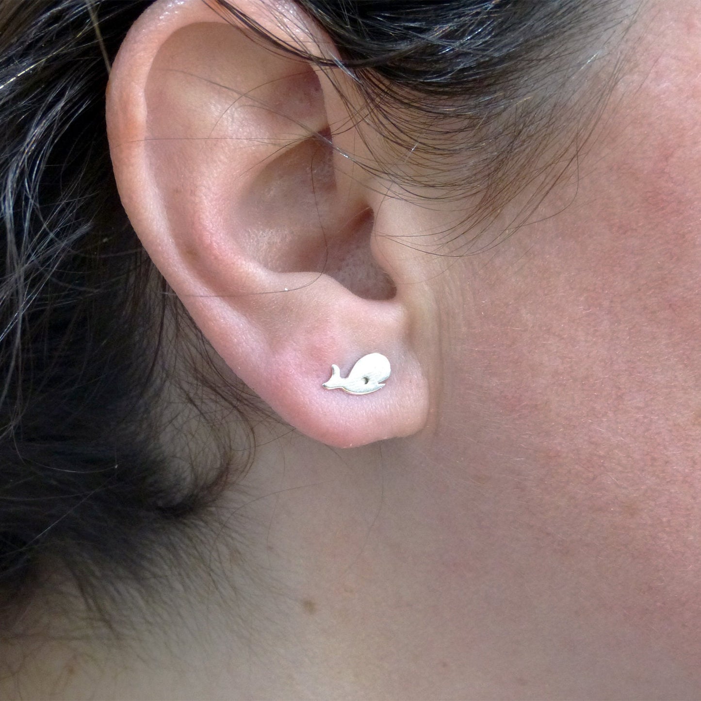 925 silver whale earrings