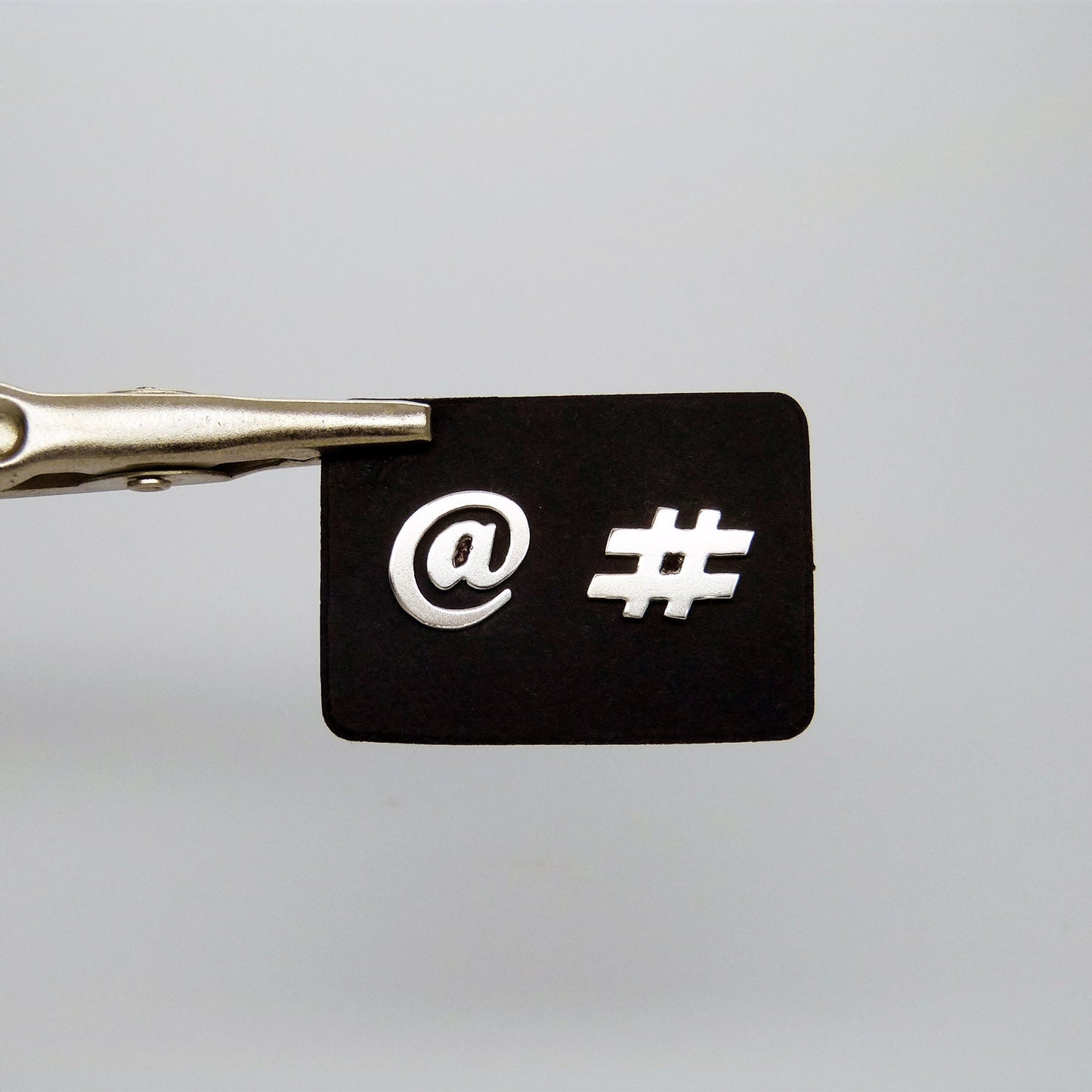 Twitter At sign and Hashtag earrings in 925 silver