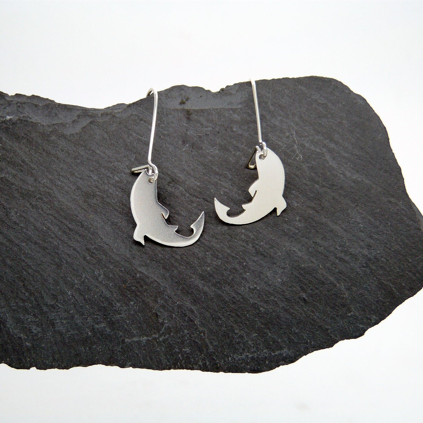 925 silver pendant trout earrings
