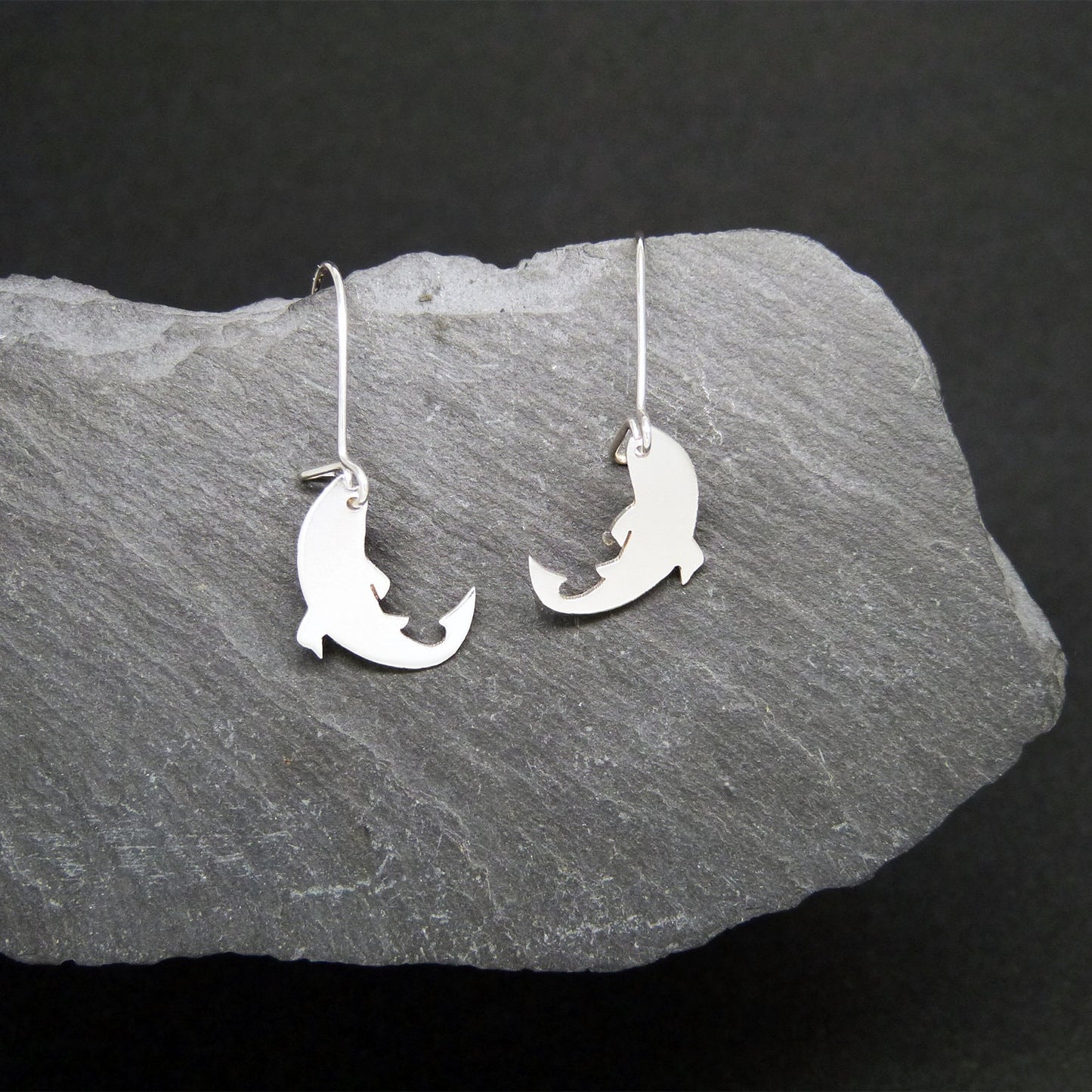 925 silver pendant trout earrings