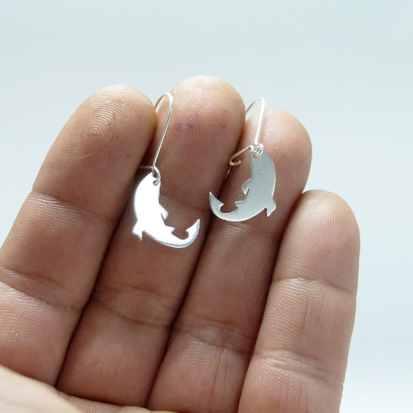 925 silver pendant trout earrings