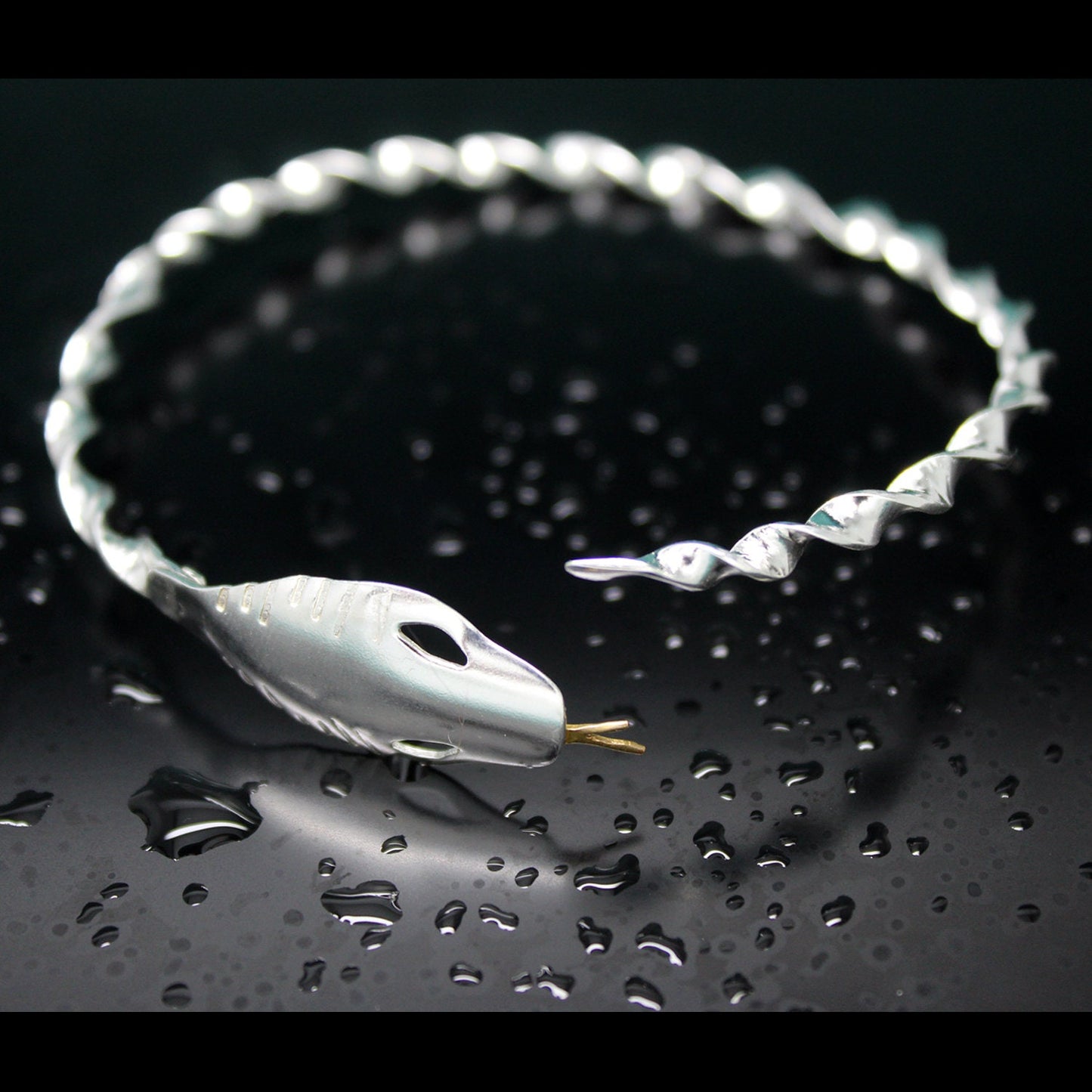 Brazalete Serpiente N Mundos en plata 925