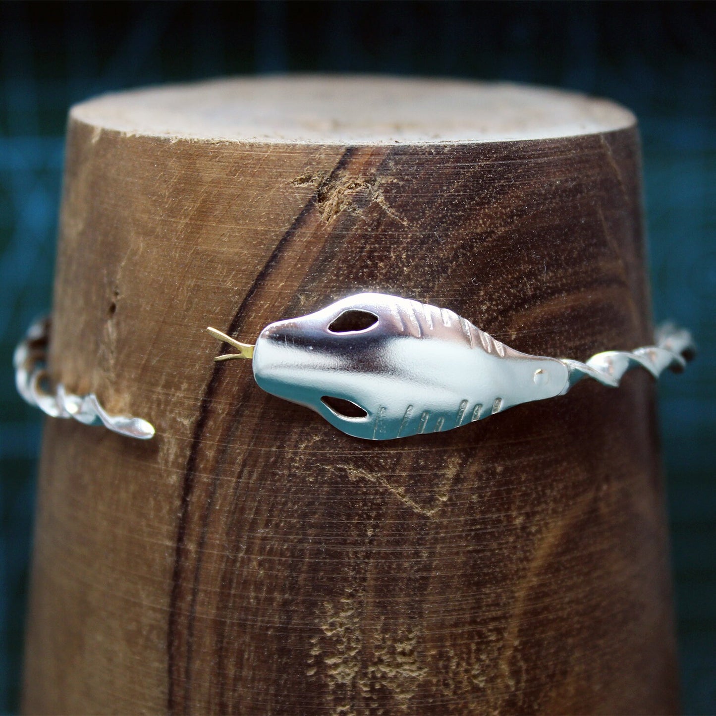 Brazalete Serpiente N Mundos en plata 925