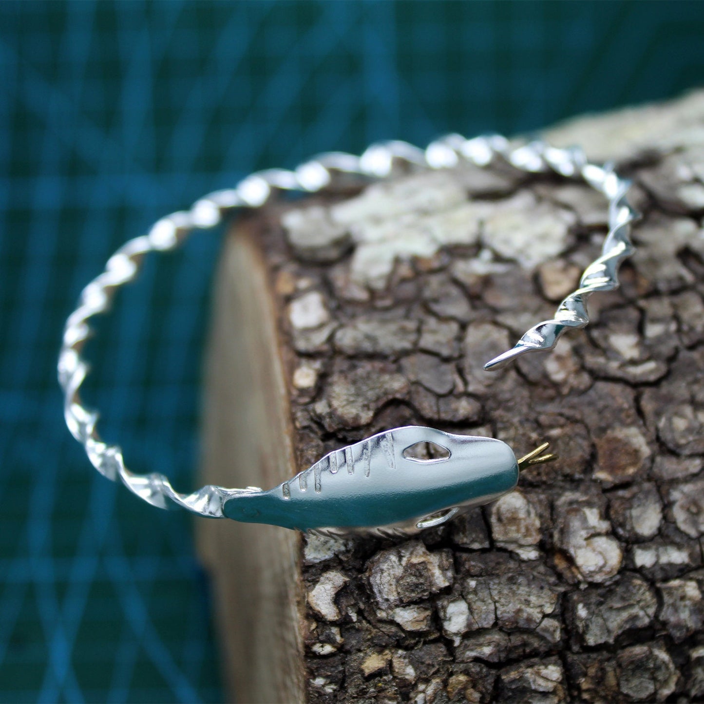 Brazalete Serpiente N Mundos en plata 925