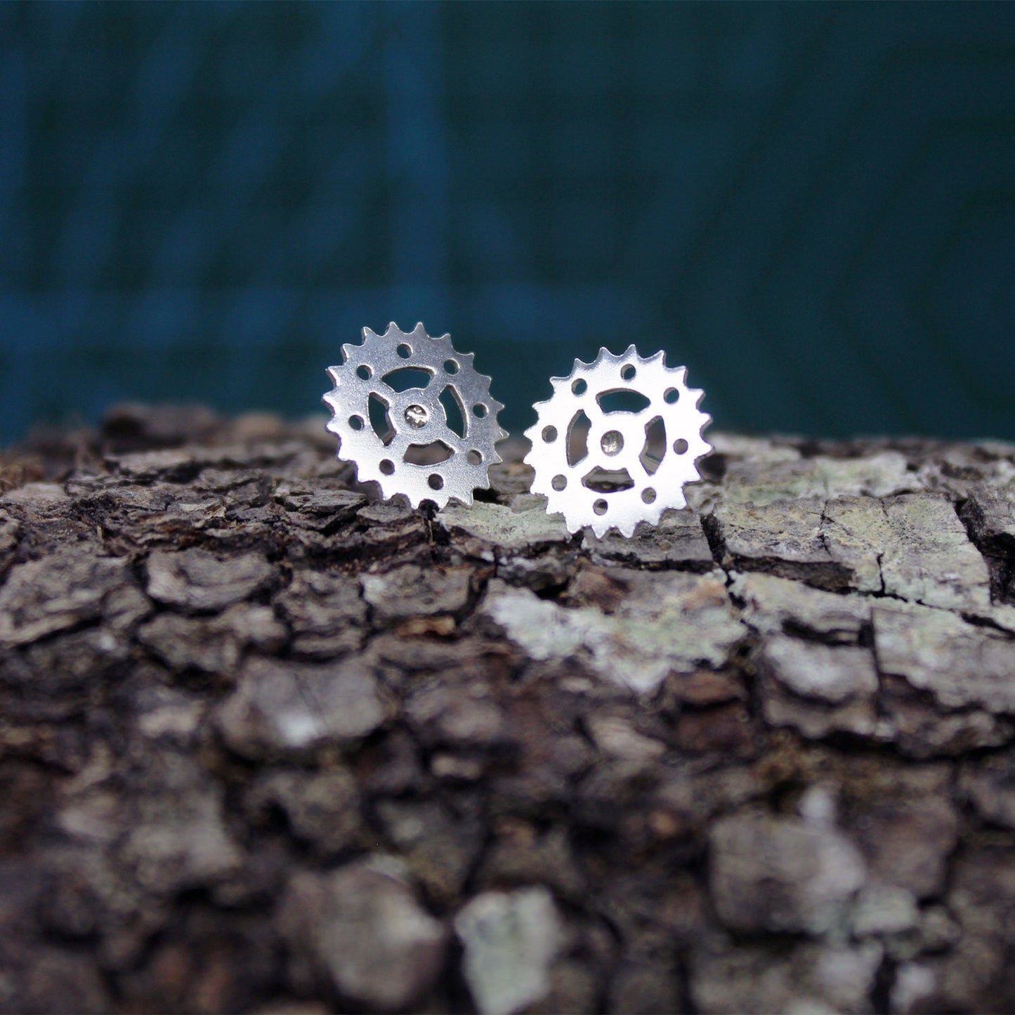 Pendientes Engranajes N Mundos en plata 925.