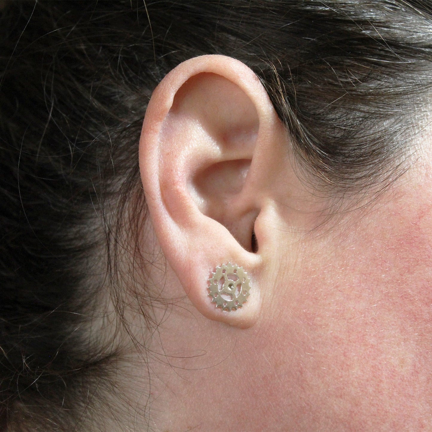 Pendientes Engranajes N Mundos en plata 925.