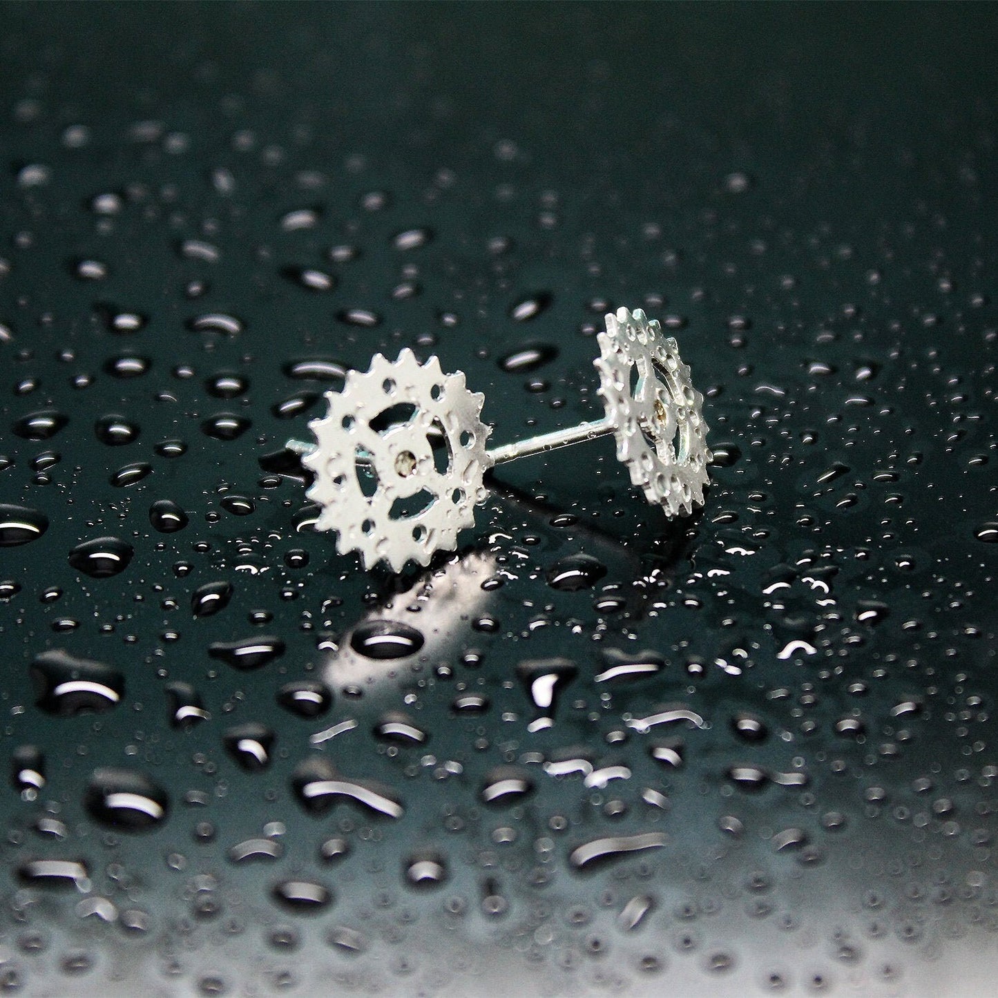 Pendientes Engranajes N Mundos en plata 925.