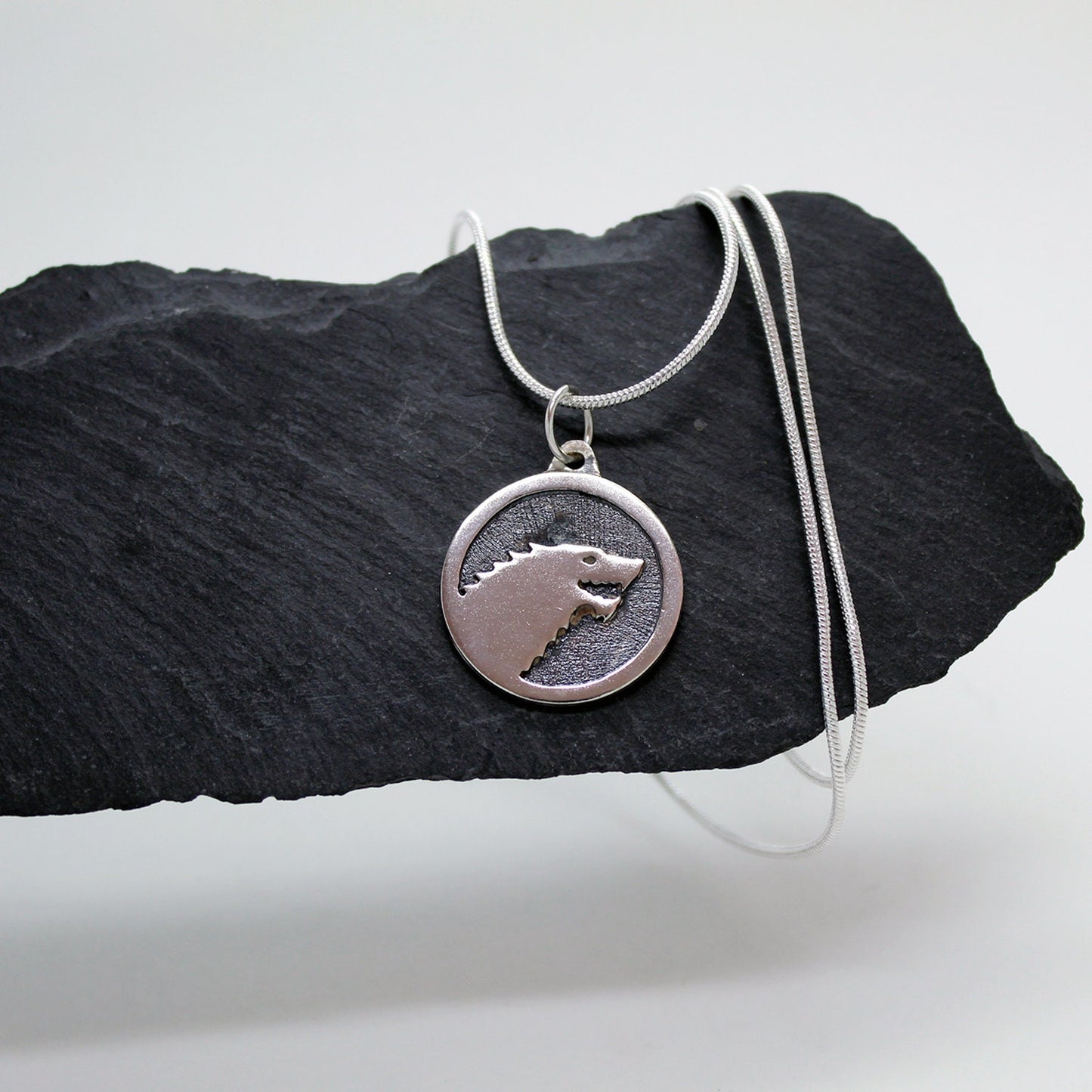 Wolf of the house Stark pendant in 925 silver
