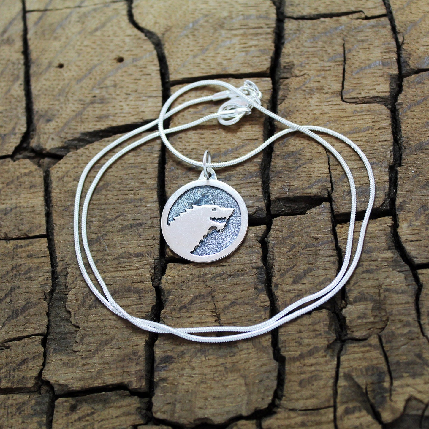 Wolf of the house Stark pendant in 925 silver