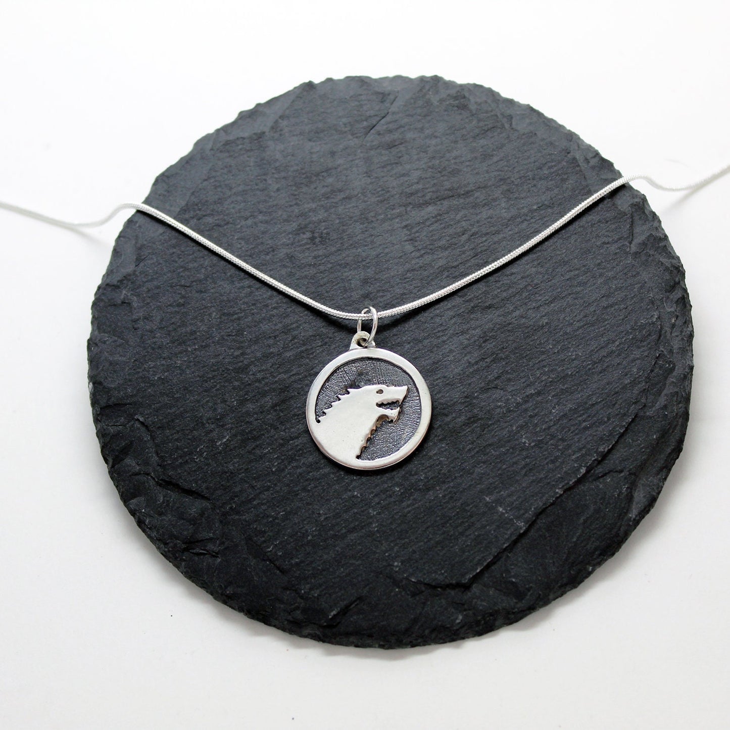 Wolf of the house Stark pendant in 925 silver