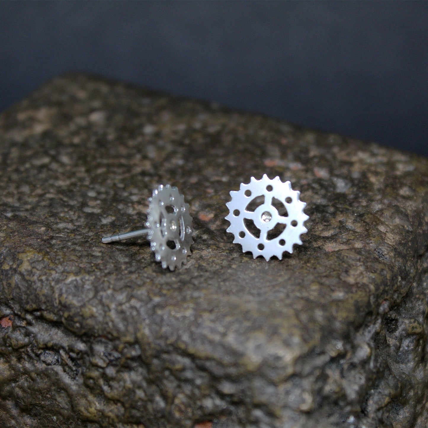 Pendientes Engranajes N Mundos en plata 925.
