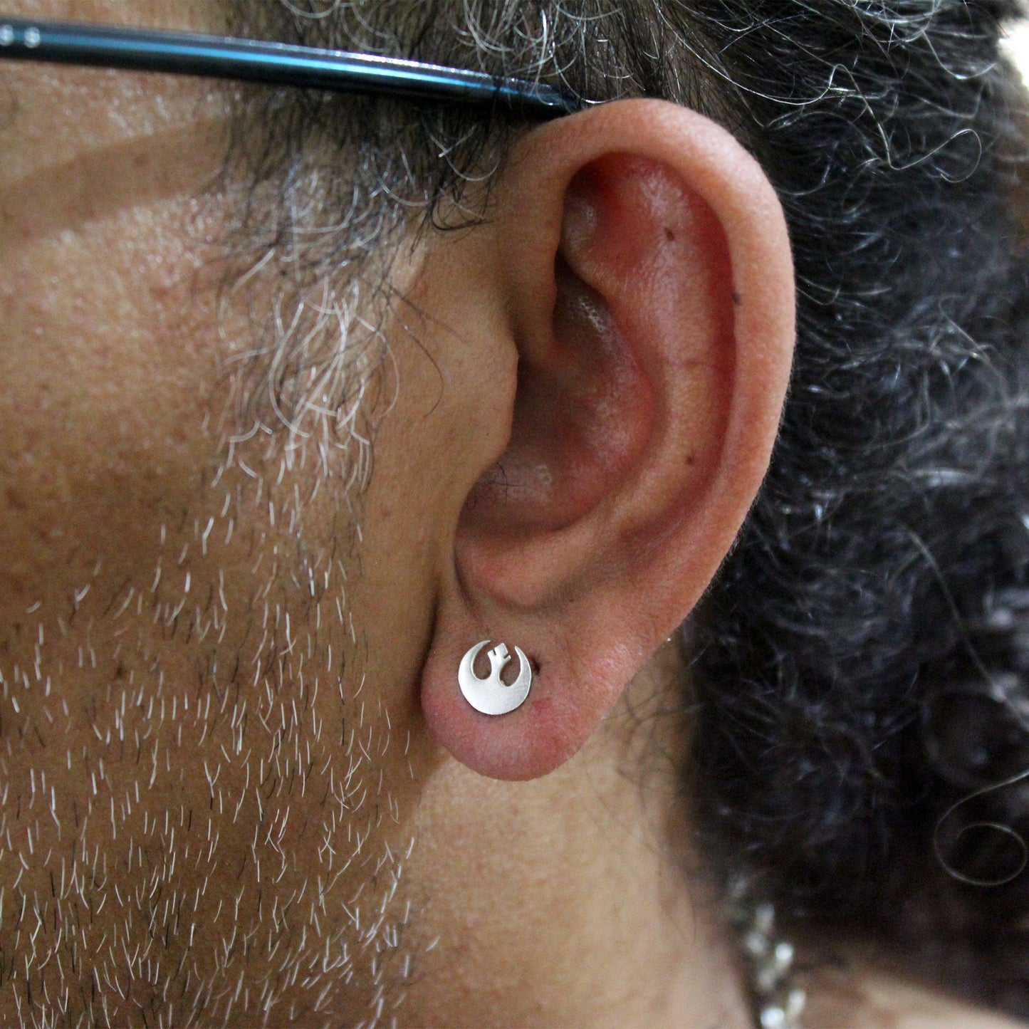 Símbolo de la Alianza Rebelde Star Wars pendientes en plata 925