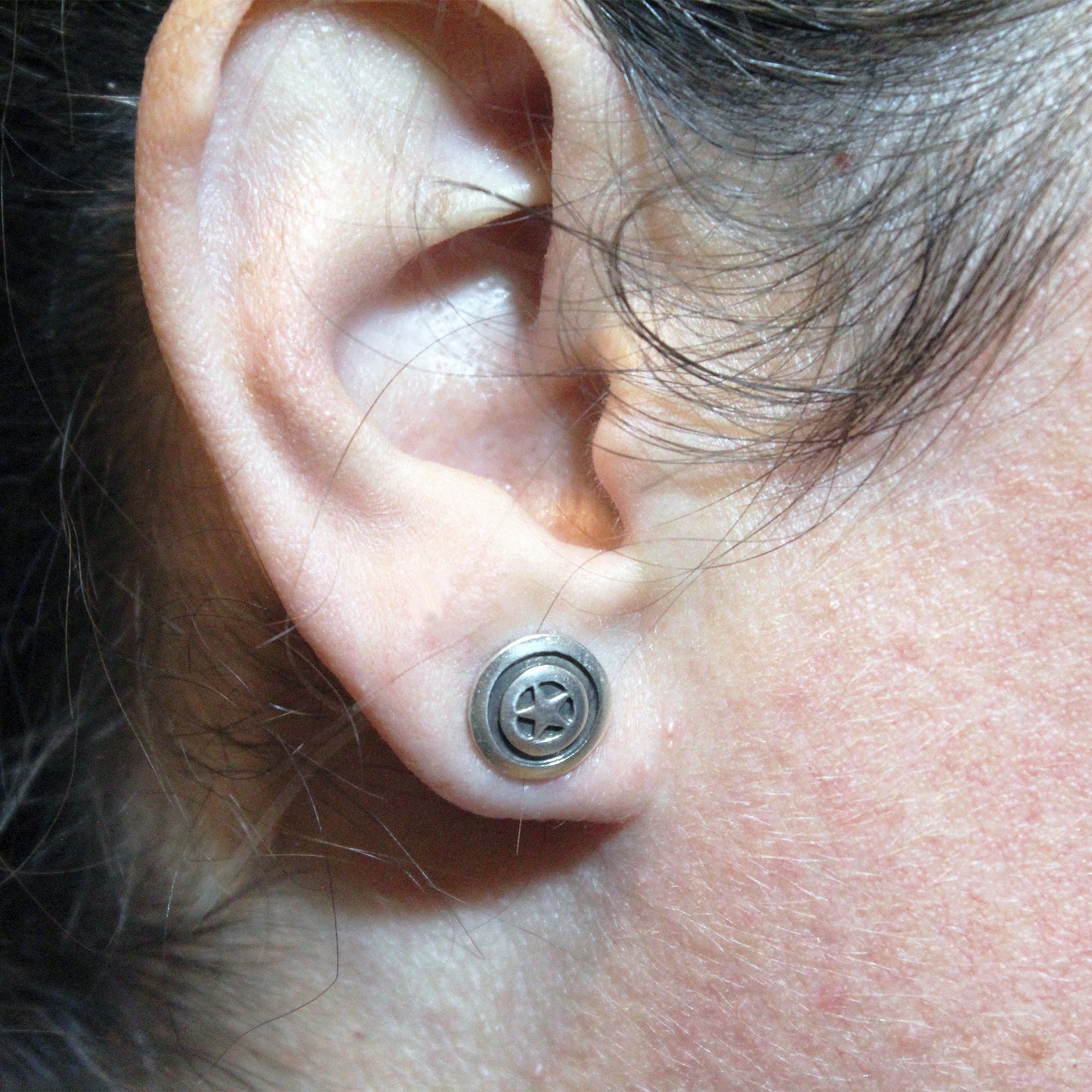 Captain America shield earrings in 925 silver