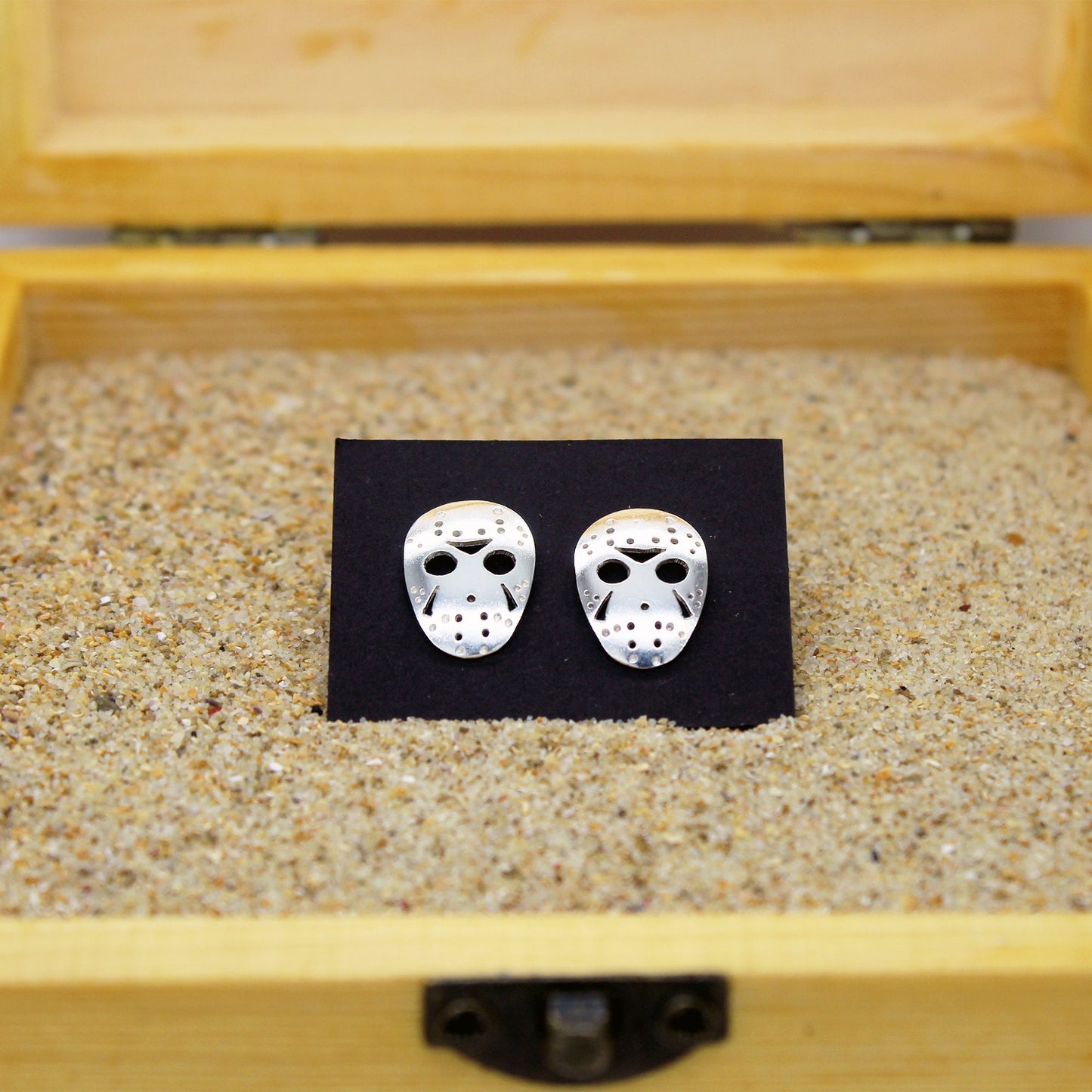 Jason Voorhees Hockey Mask Earrings Friday the 13th in 925 silver
