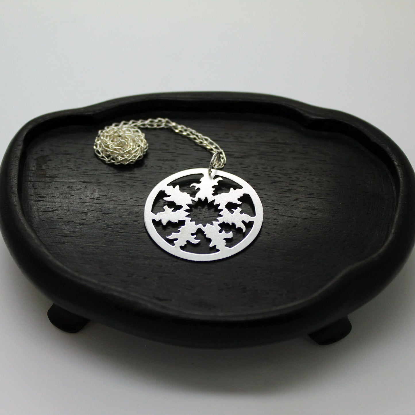 Openwork eguzkilore pendant in 925 silver (large)