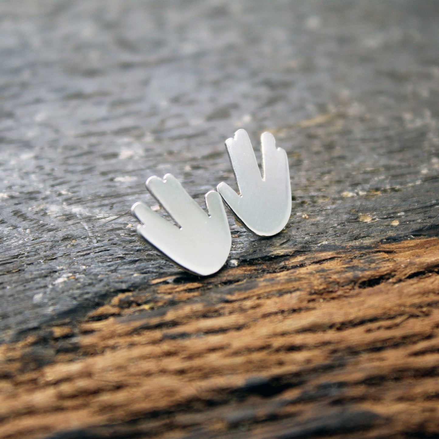 Saludo vulcano de Star Trek pendientes de plata 925