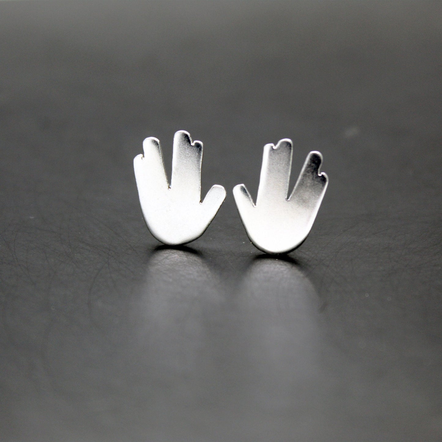 Saludo vulcano de Star Trek pendientes de plata 925