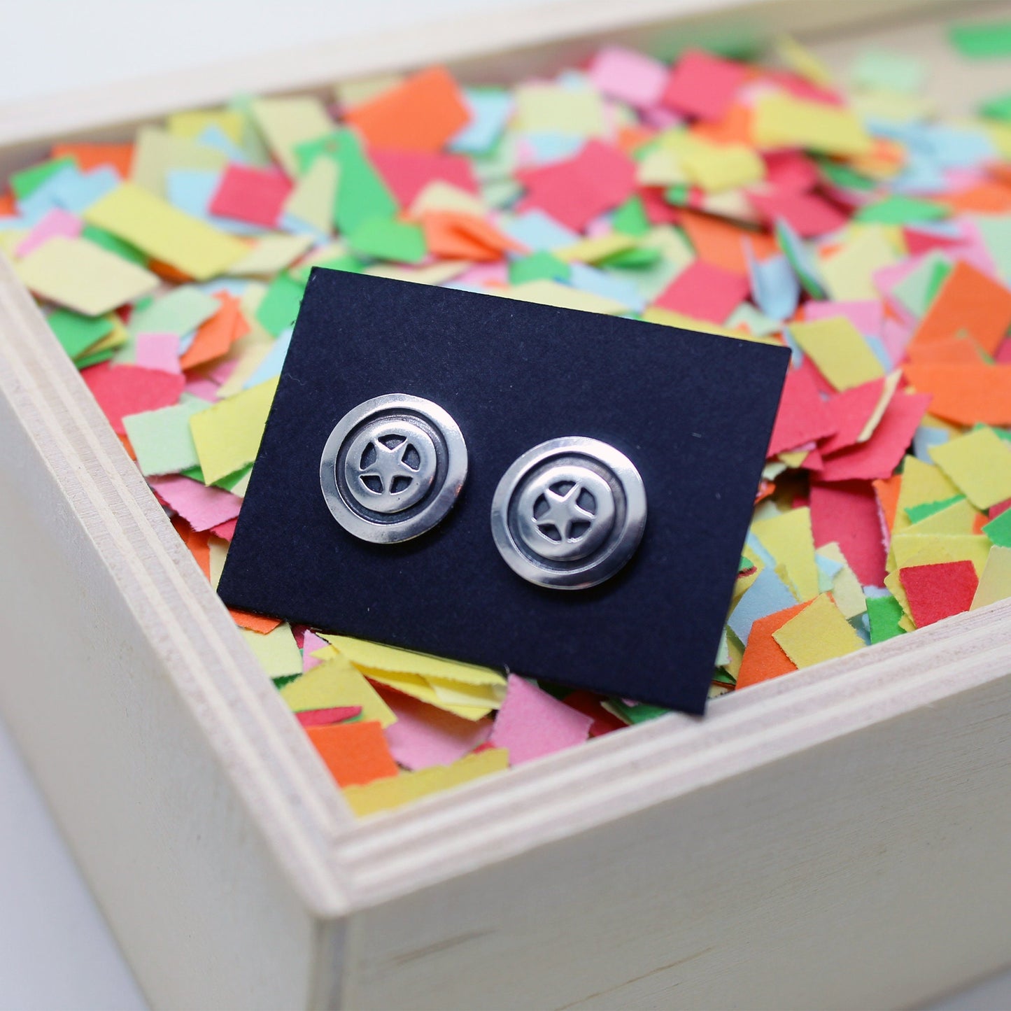 Captain America shield earrings in 925 silver