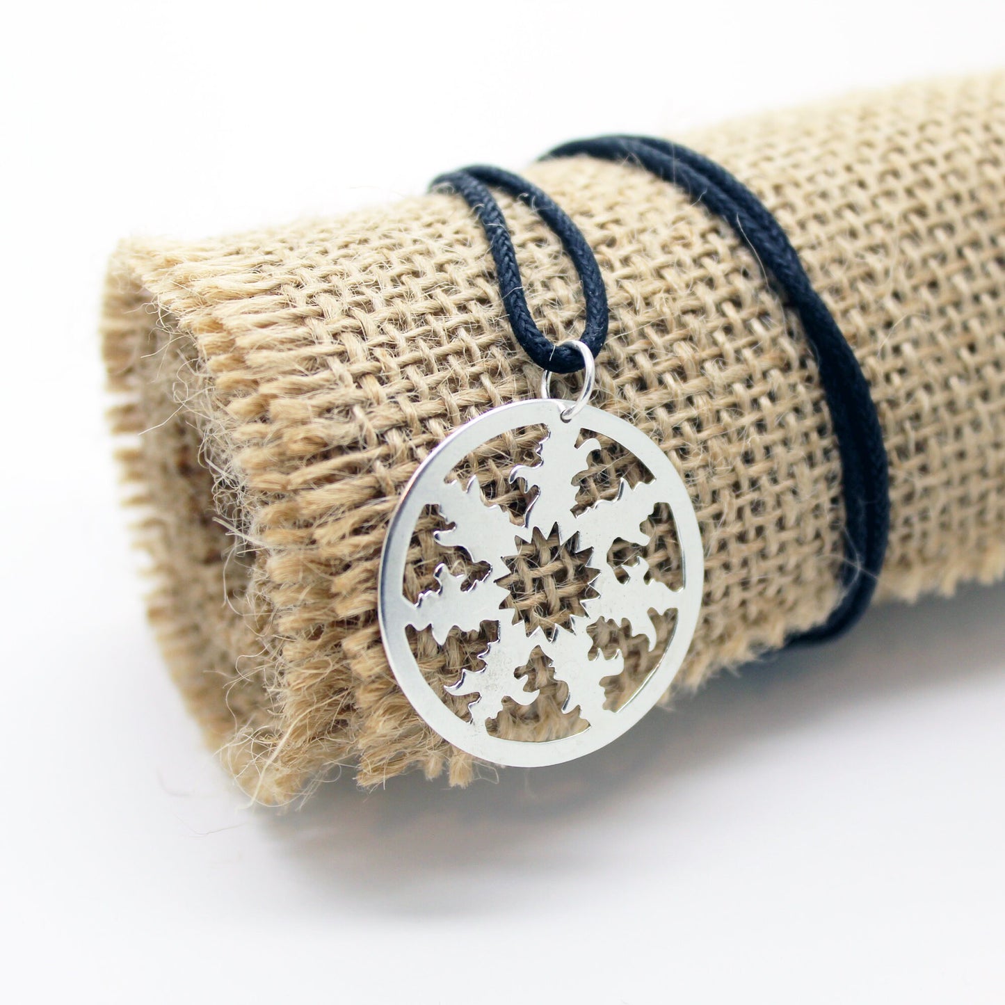 Openwork eguzkilore pendant in 925 silver (large)