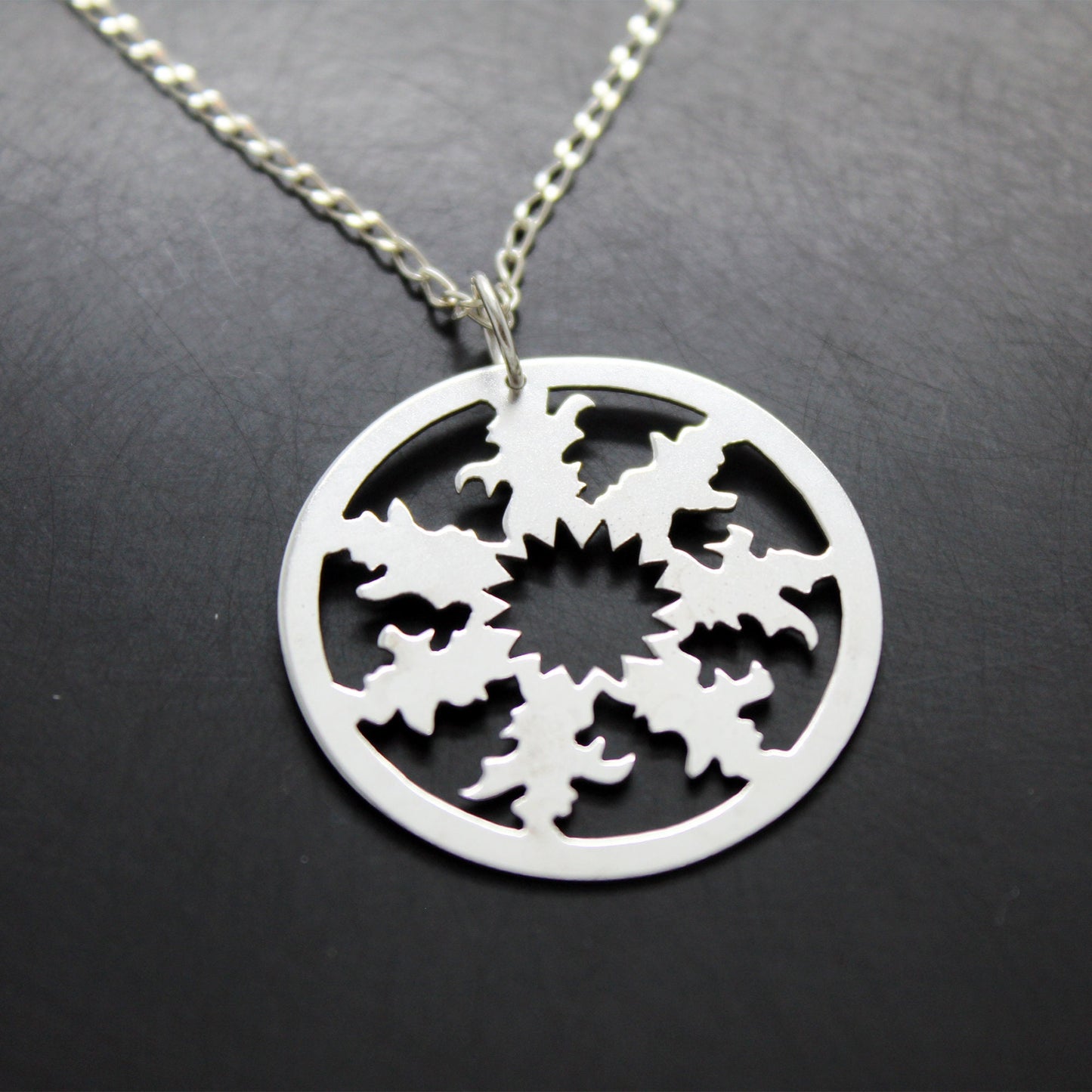 Openwork eguzkilore pendant in 925 silver (large)