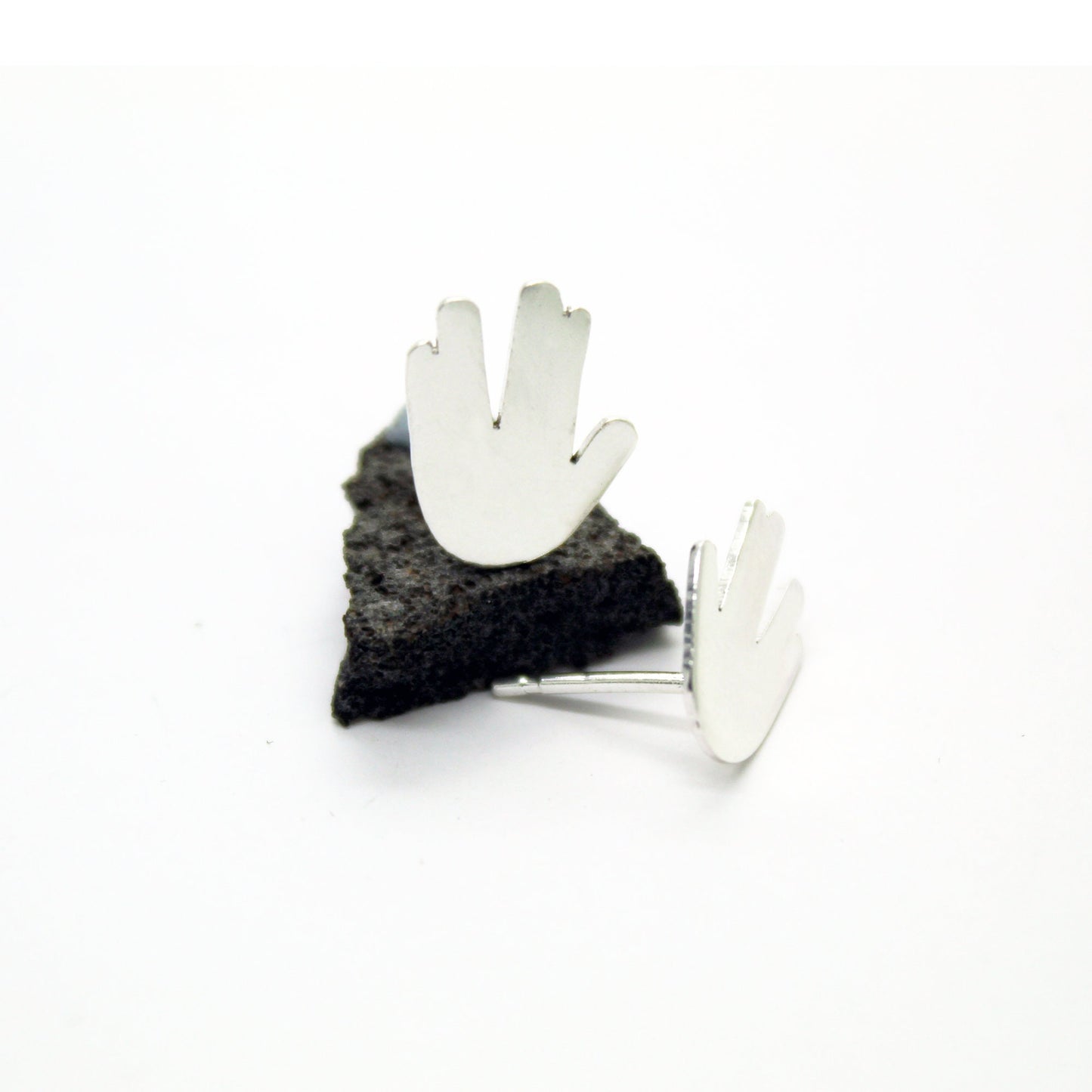 Saludo vulcano de Star Trek pendientes de plata 925