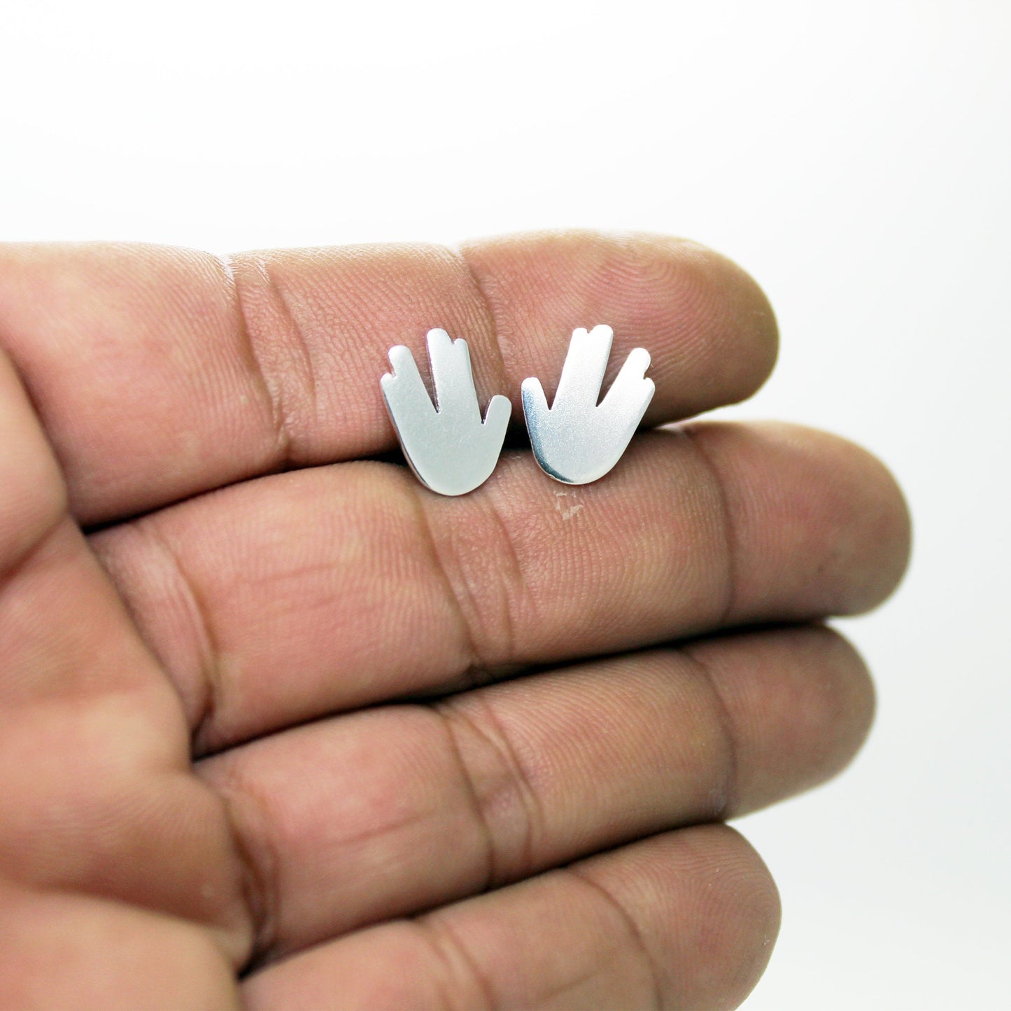 Saludo vulcano de Star Trek pendientes de plata 925