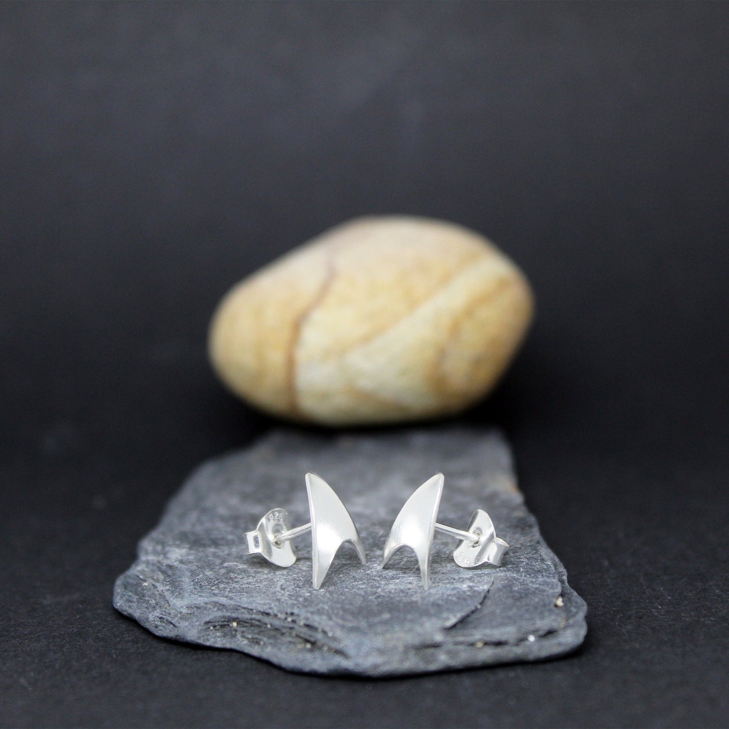 Star Trek Starfleet Delta Insignia 925 Silver Earrings