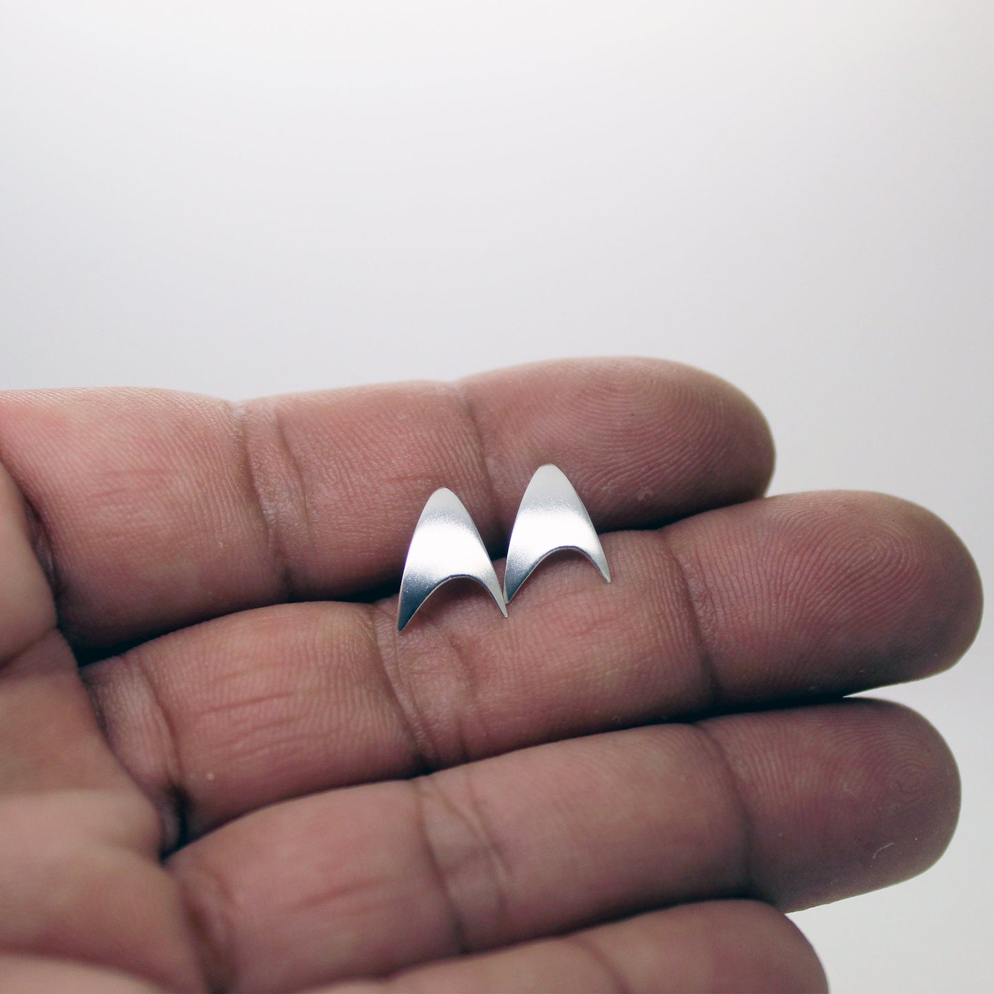Star Trek Starfleet Delta Insignia 925 Silver Earrings