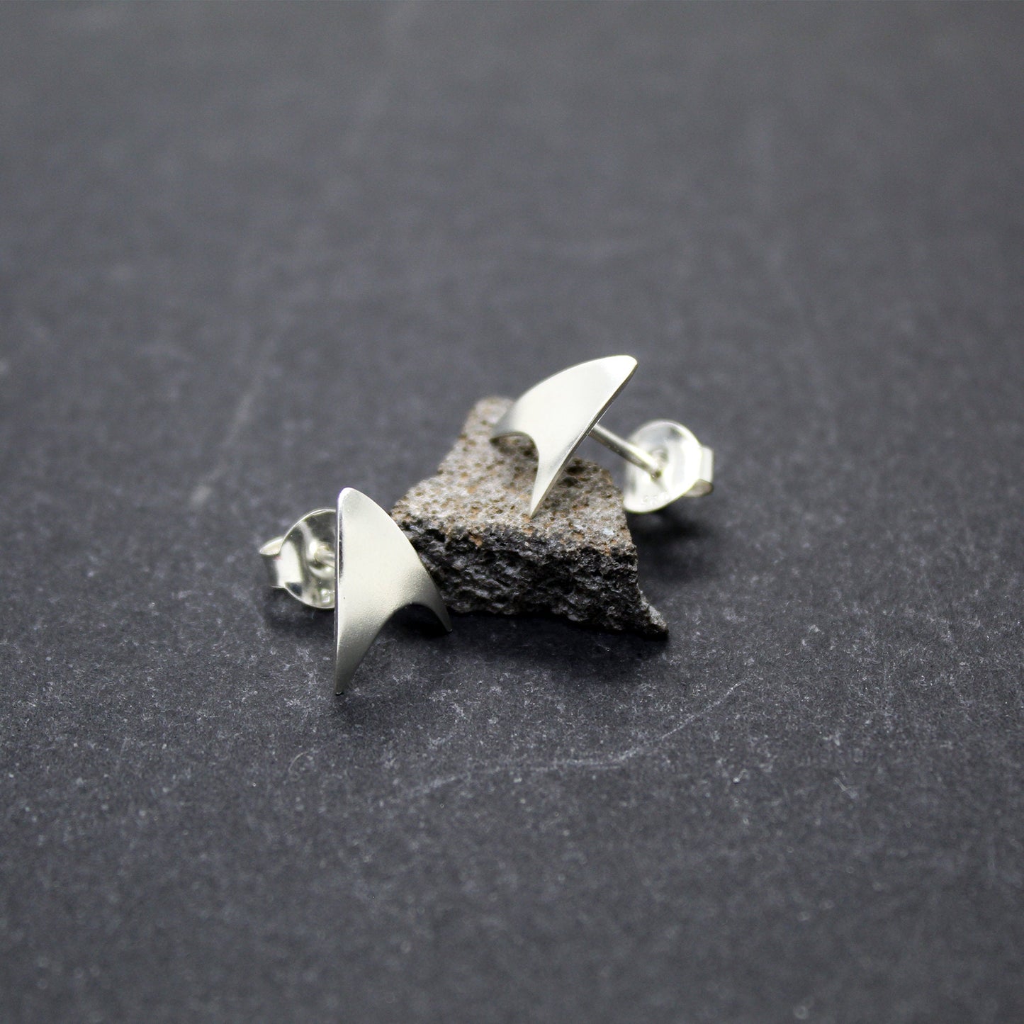 Star Trek Starfleet Delta Insignia 925 Silver Earrings