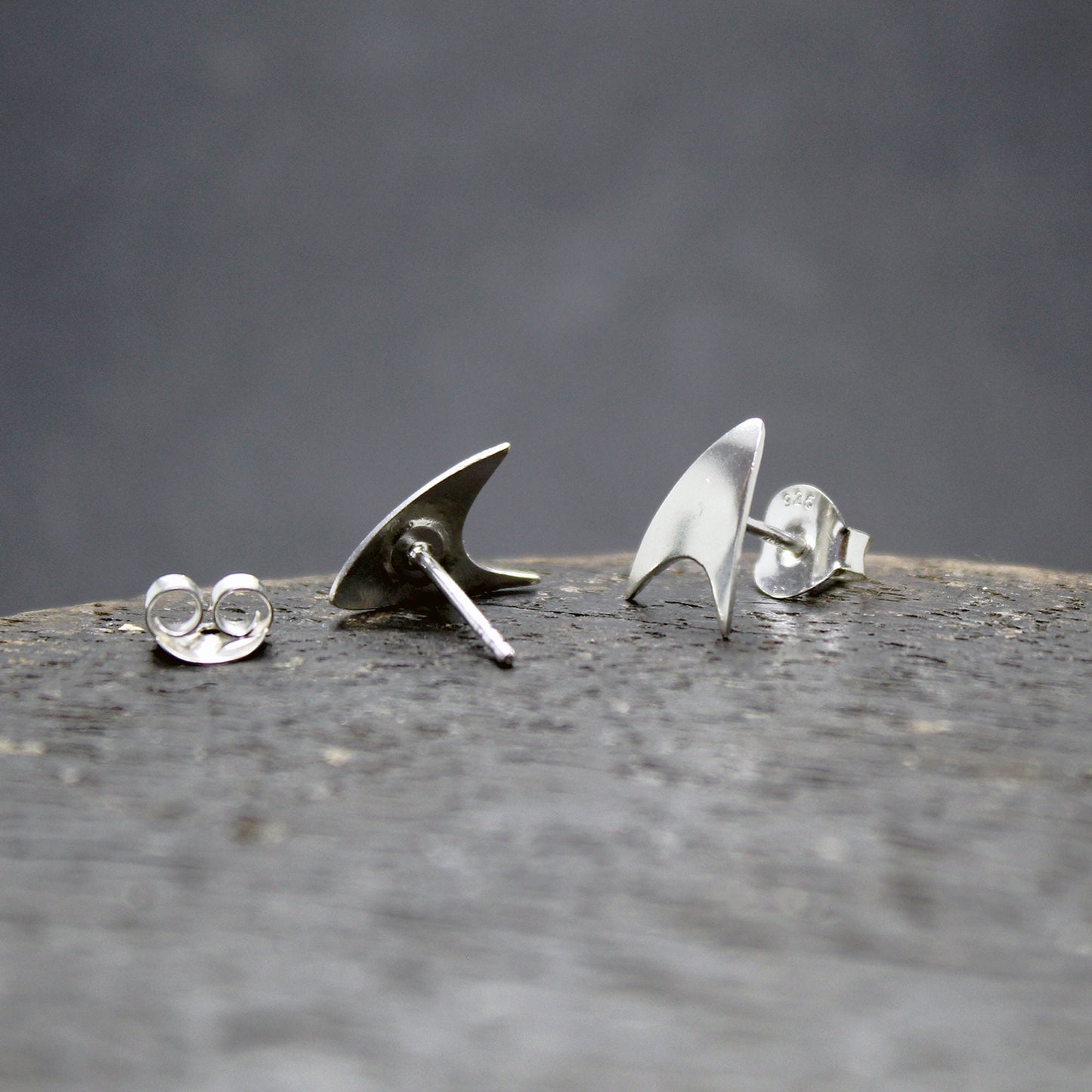Star Trek Starfleet Delta Insignia 925 Silver Earrings